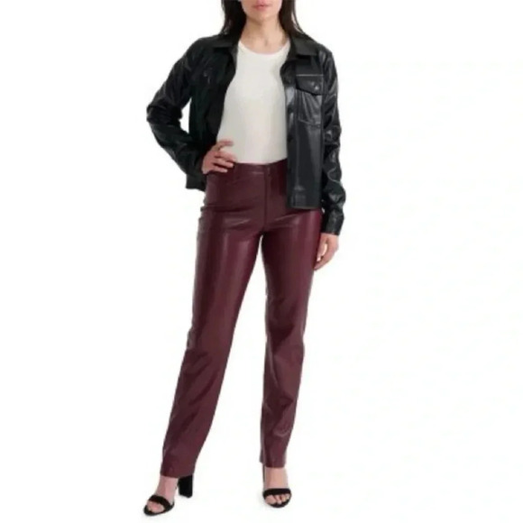 Joie burgundy faux leather limited edition pants - Picture 3 of 13